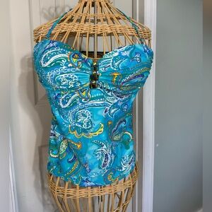 Lauren Ralph Lauren Turquoise Paisley Bikini Top